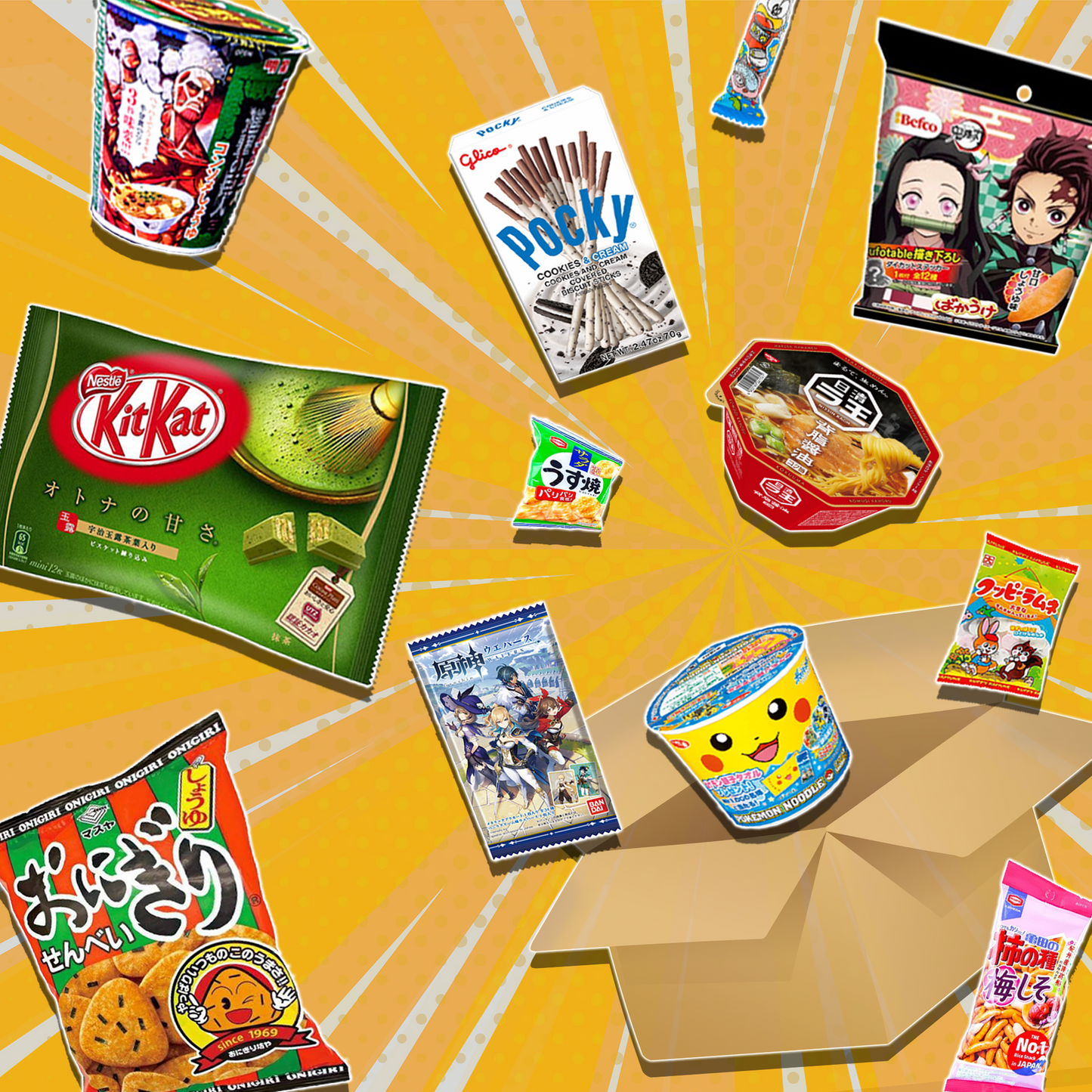 Caja de Ramen y Dulces Japoneses